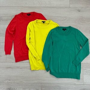 Jcrew Vibrant 100% Merino Wool Sweater Trio